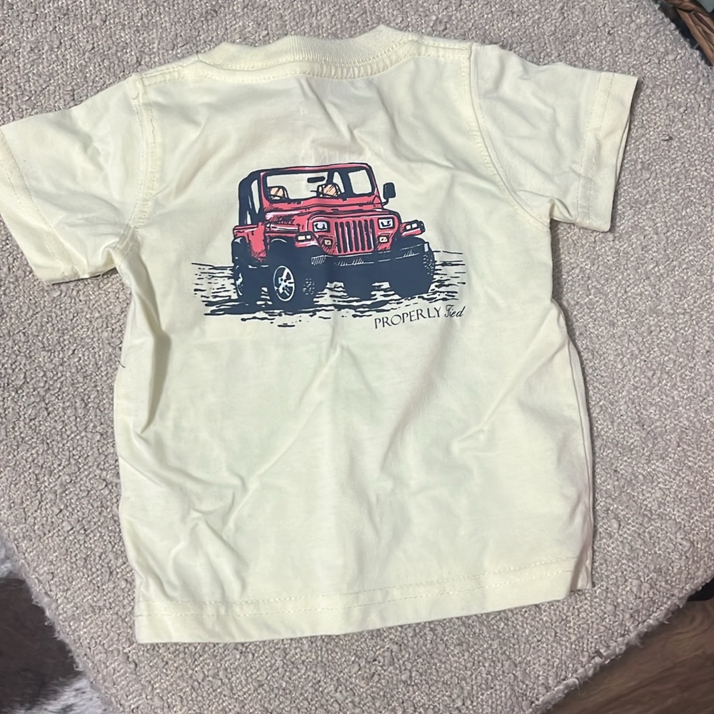 Kids Yellow T-Shirt with Red Jeep Print